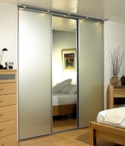 Sliding wardrobe doors with mirrors